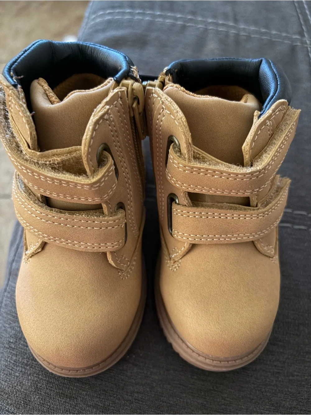 wonder nation Tan Hook-and-Loop Ankle Boots